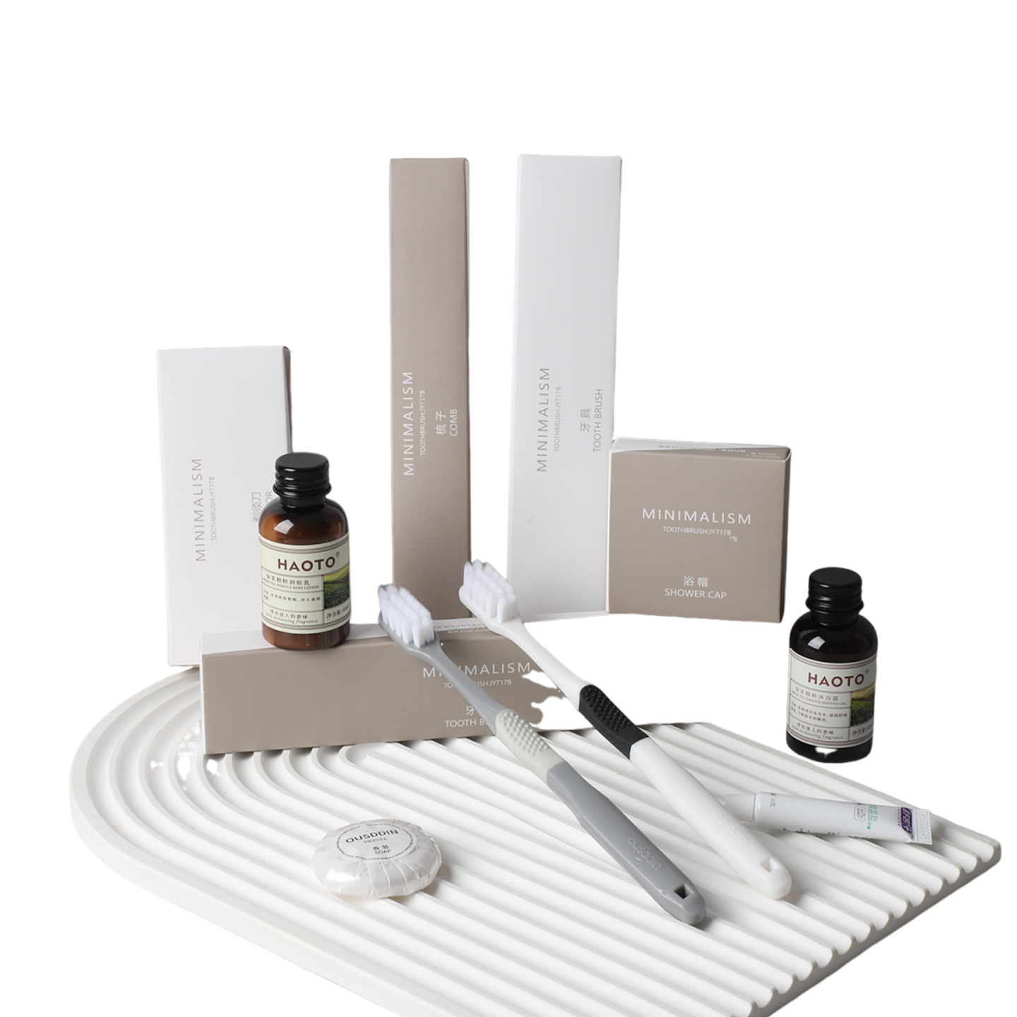 Luxury 5 Stars Hotel Personalized Eco Package Toothbrush Cosmetics Shampoo Bath Gel Soap Hotel Amenities Set