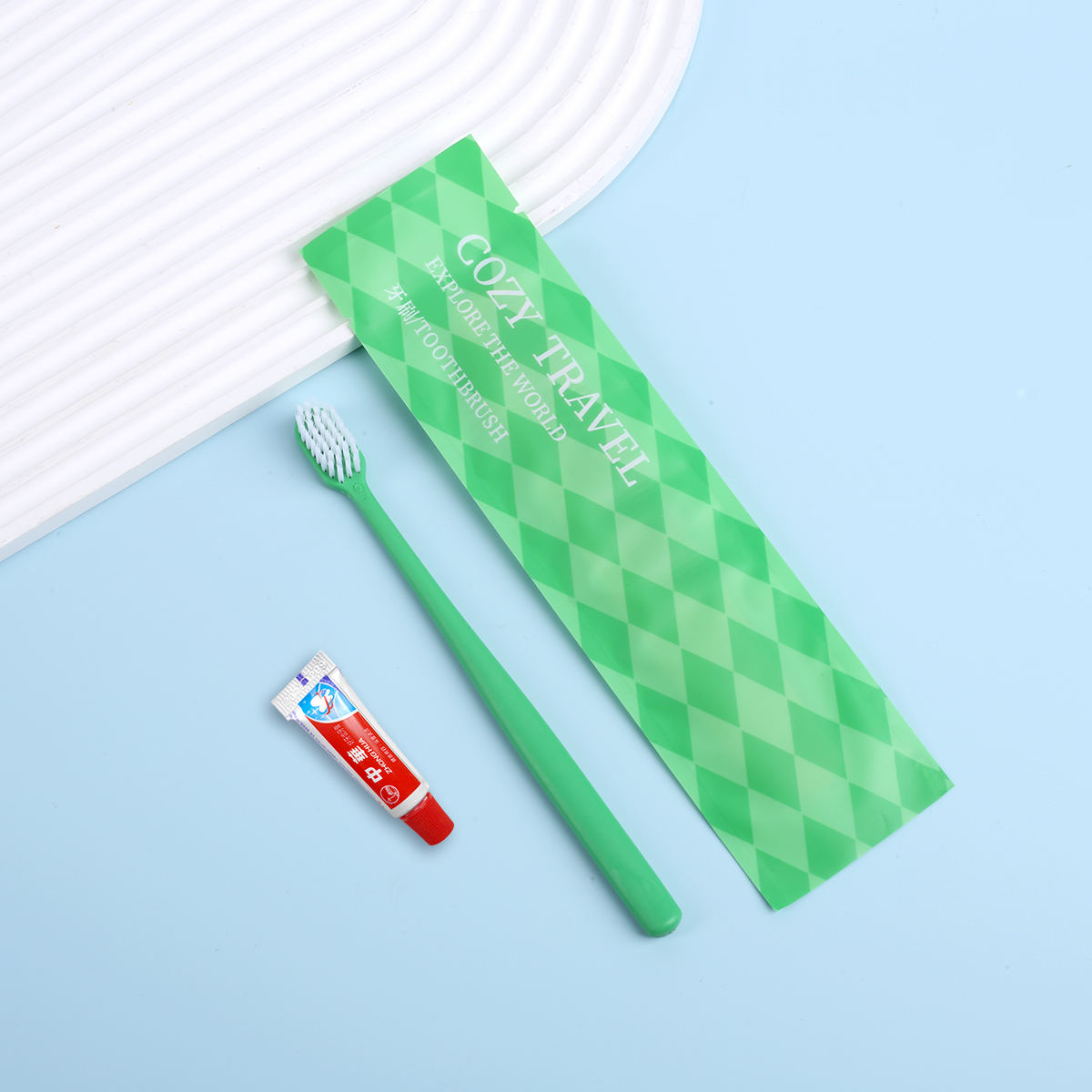 OEM Custom Disposable Hotel Toothbrush With Toothpaste Set Hotel Dental Kit - Imagen 2