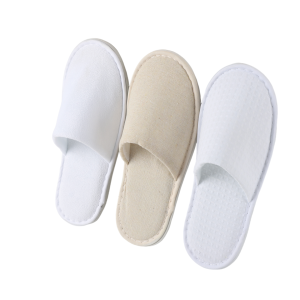 Custom Personalized Luxury Disposable Linen-cotton Spa Slippers with Custom Logo Travel Guest Amenities for Hotel and Spa