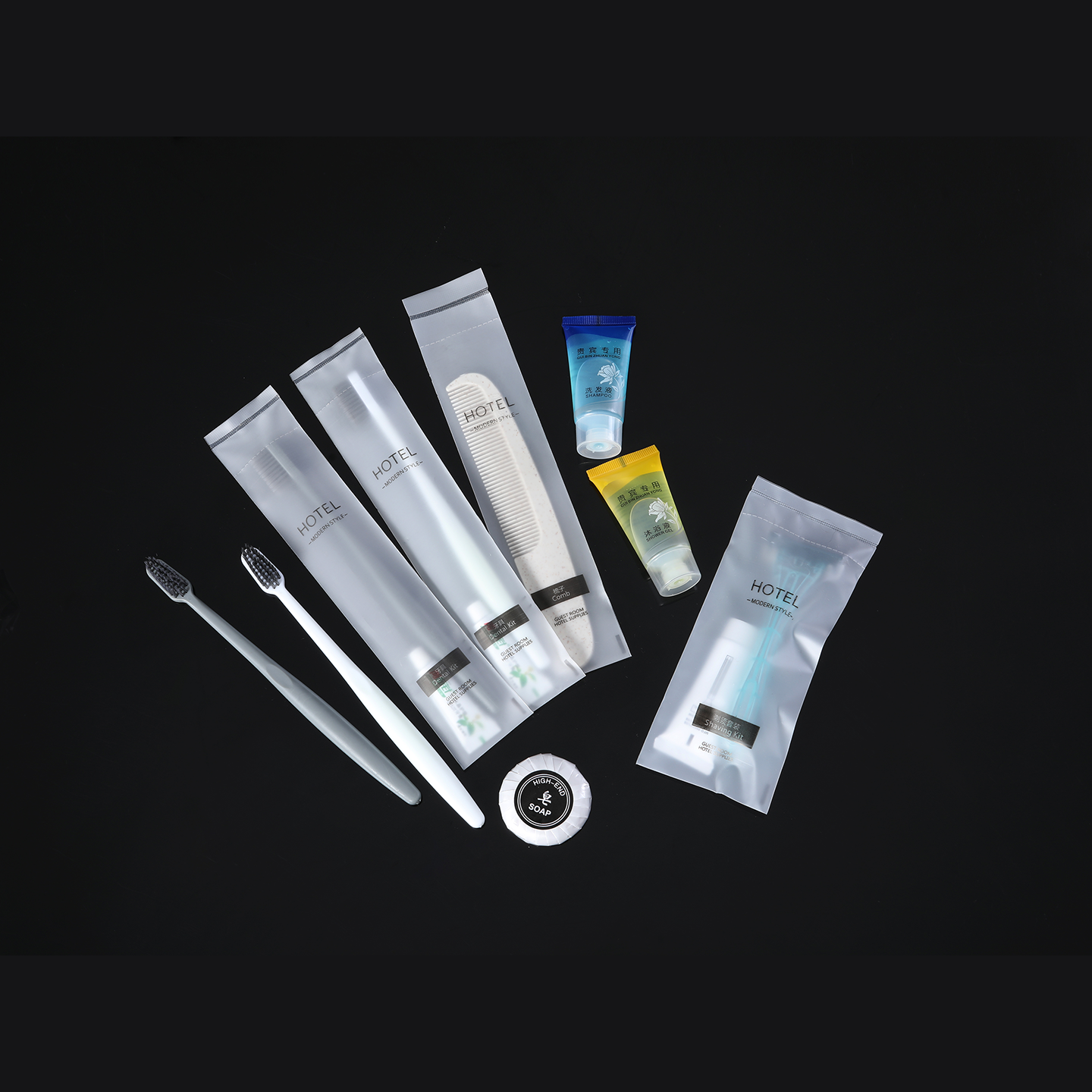 Custom Logo Disposable Soft Film Toothbrush and Toothpaste Set Black Hotel Amenities Toothbrushes Hotel Supplies - Image 2