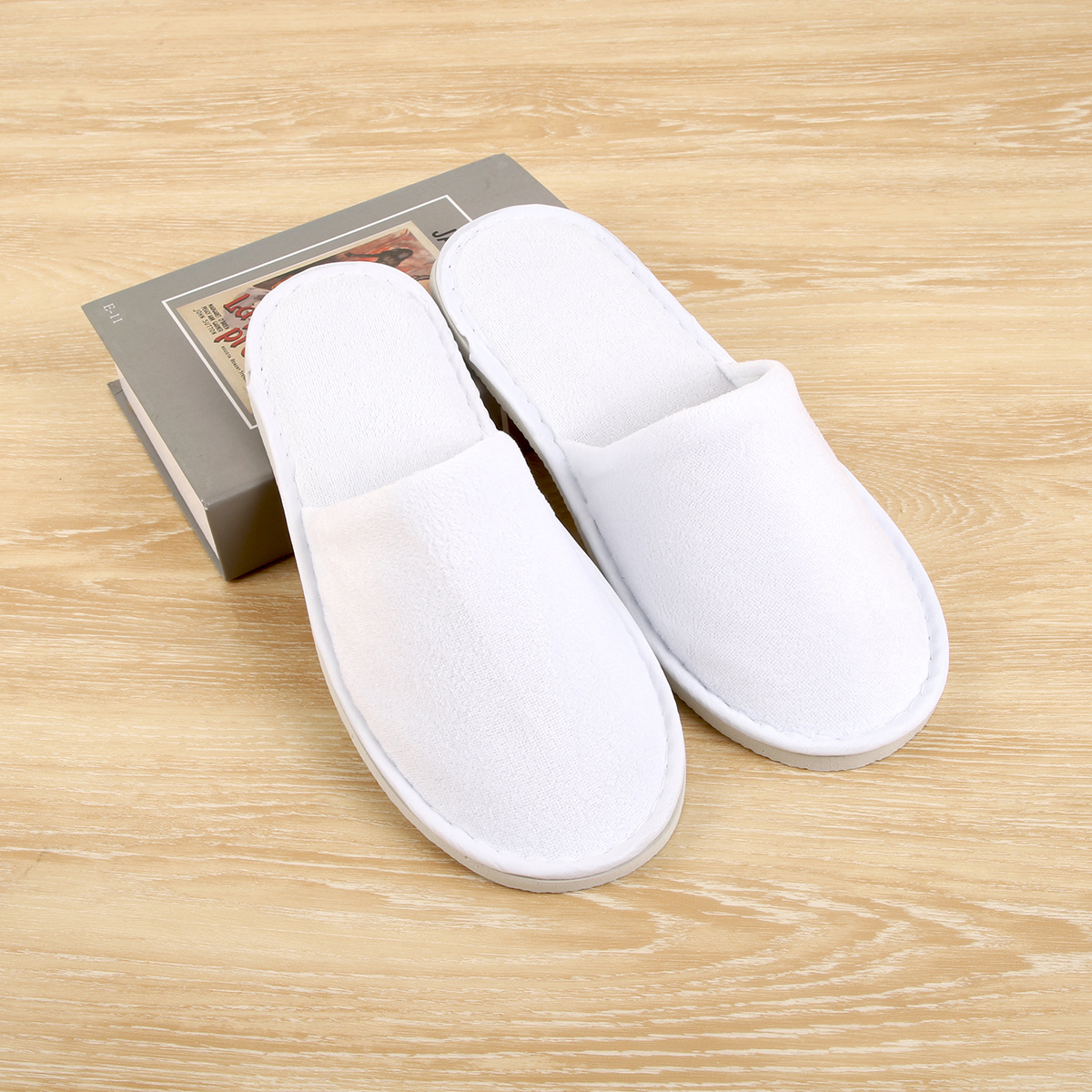 Custom logo Personalized Washable Disposable Customer Service Star Plush Spa Luxury Hotel slippers - Imagen 5