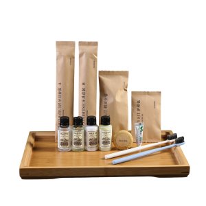 Custom Logo Disposable Toothbrush and Toothpaste Set Kraft Paper Bag Hotel Amenities Toothbrushes Hotel Supplies