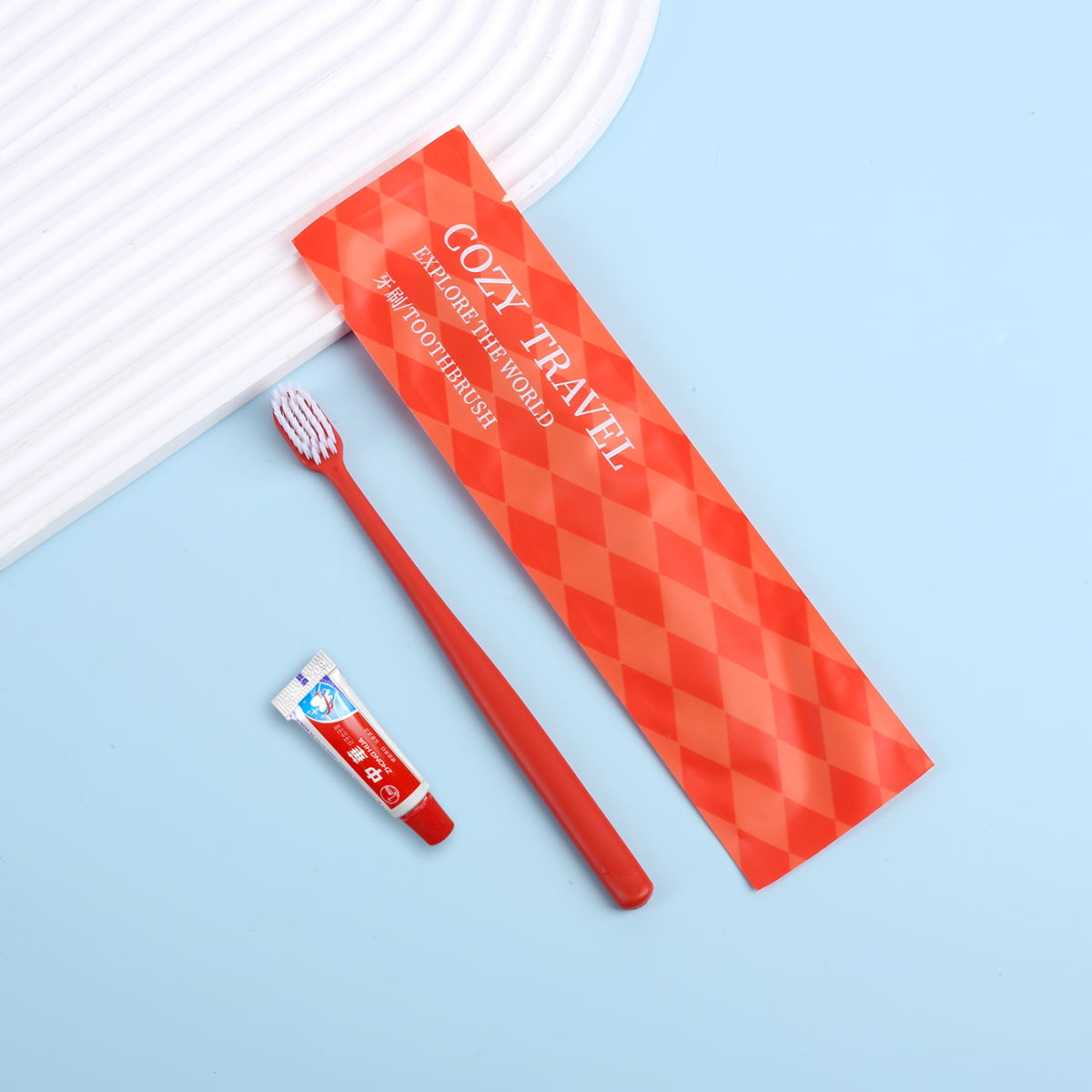 OEM Custom Disposable Hotel Toothbrush With Toothpaste Set Hotel Dental Kit - Imagen 3