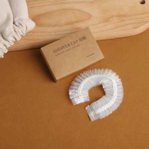 Disposable Hotel Biodegradable Shower Caps with Kraft Paper Pouch