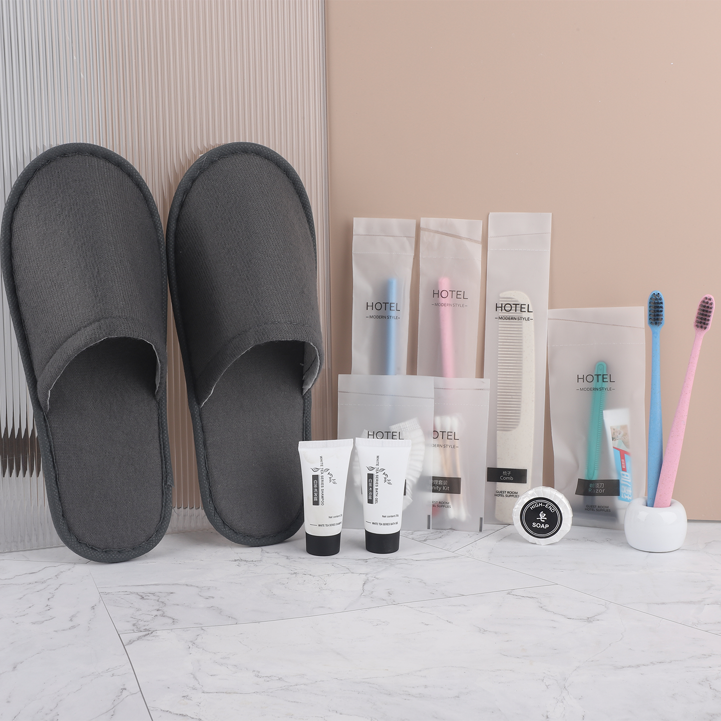 Convenience Hotel Guest Room Set Travel Toothbrushes and Toothpaste for Bathroom for Hotels