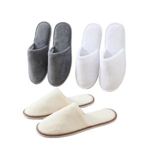 Custom Personalized Luxury Disposable Coral Fleece Spa Slippers with Custom Logo Travel Guest Amenities for Hotel and Spa