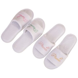 Custom Personalized Luxury Disposable Coral Fleece Spa Slippers with Custom Logo Travel Guest Amenities for Hotel and Spa
