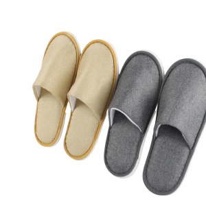 Custom Luxury Disposable Linen-Cotton Spa Slippers with Personalized Logo Travel Guest Amenities for Hotel Spa