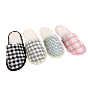 Custom Personalized Luxury Disposable Linen-cotton Spa Slippers with Custom Logo Travel Guest Amenities for Hotel and Spa
