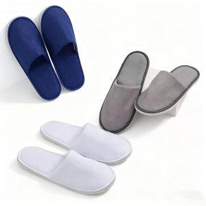 Custom Luxury Disposable Spa Slippers and Towels with Personalized Logo Hotel Amenities for Travel Guests for Spas