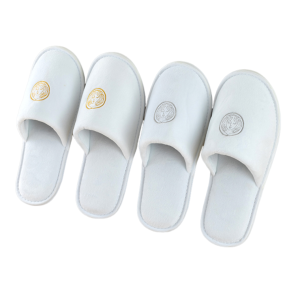 Custom Personalized Luxury Disposable Coral Fleece Spa Slippers with Custom Logo Travel Guest Amenities for Hotel and Spa