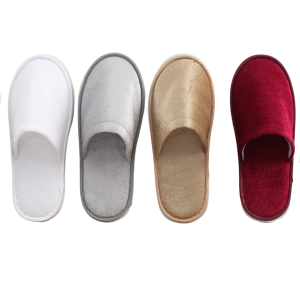 Custom Personalized Luxury Disposable Velvet Spa Slippers with Custom Logo Travel Guest Amenities for Hotel and Spa