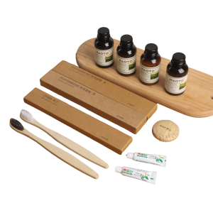 Kraft Paper Box Package Luxury Hotel Bathroom Kit Custom Amenity Kit