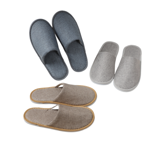 Custom Personalized Luxury Disposable Linen-cotton Spa Slippers with Custom Logo Travel Guest Amenities for Hotel and Spa