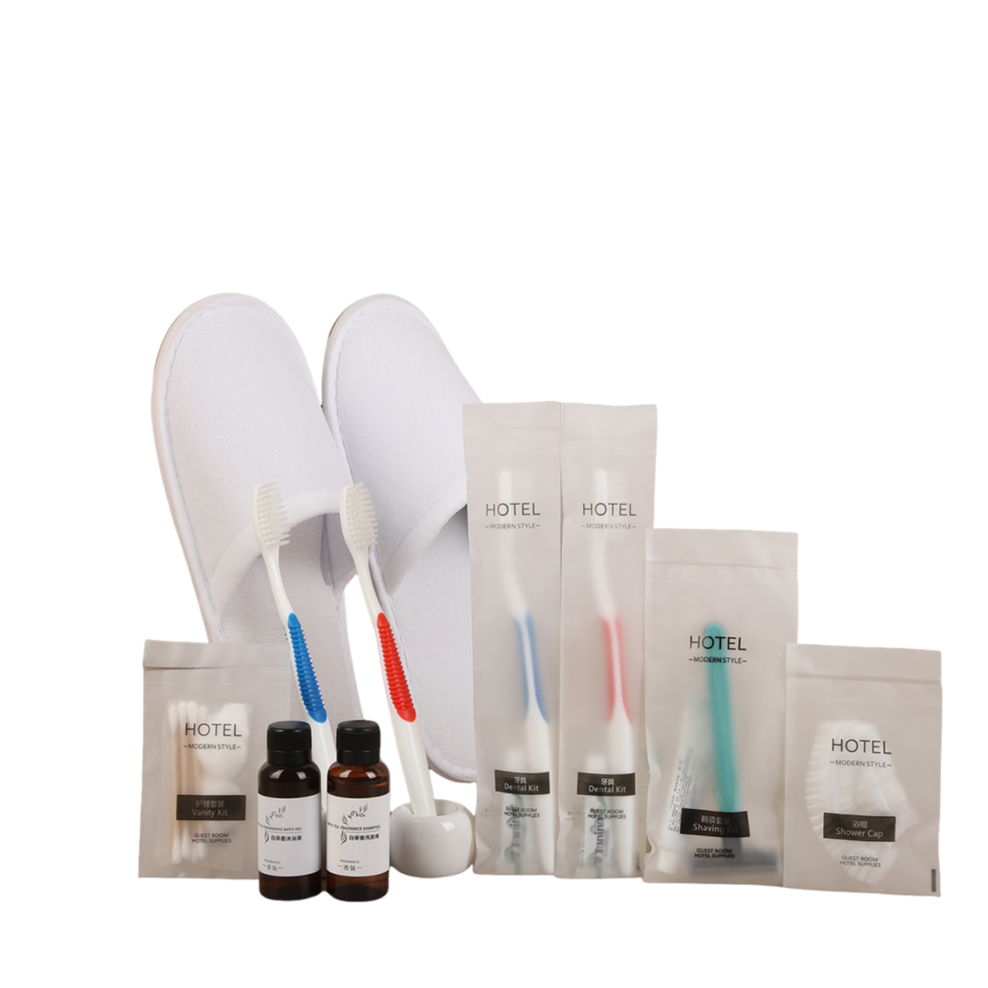 Custom Logo Disposable Soft Film Toothbrush and Toothpaste Set Black Hotel Amenities and Supplies