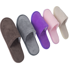 Custom Personalized Luxury Disposable coral fleece Spa Slippers with Custom Logo Travel Guest Amenities for Hotel and Spa
