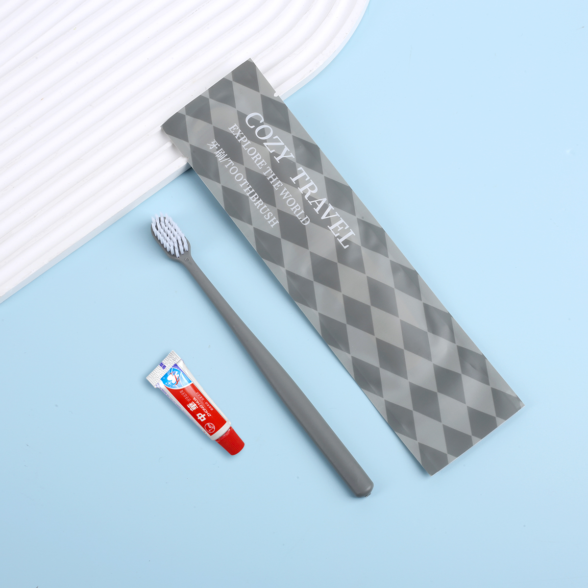 OEM Custom Disposable Hotel Toothbrush With Toothpaste Set Hotel Dental Kit - Imagen 5