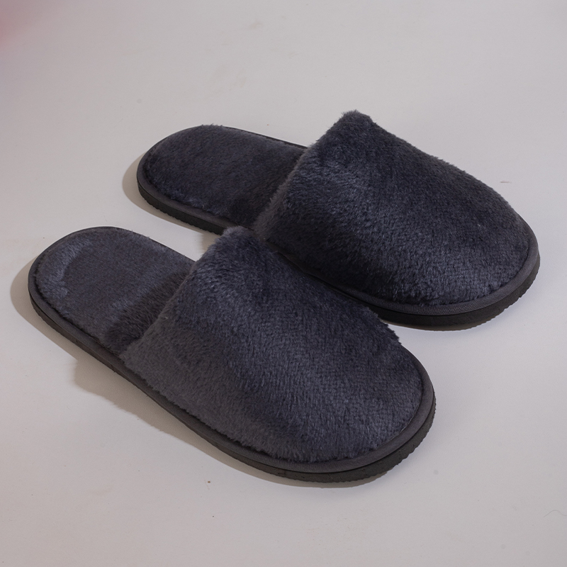Hotel Distributor Custom Logo Personalized Washable Disposable Autumn and Winter Ultra-Soft Arctic Fleece Slippers - الصورة 3