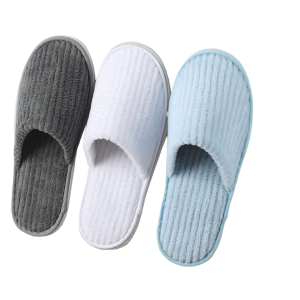 Custom Personalized Luxury Disposable Coral Fleece Spa Slippers with Custom Logo Travel Guest Amenities for Hotel and Spa