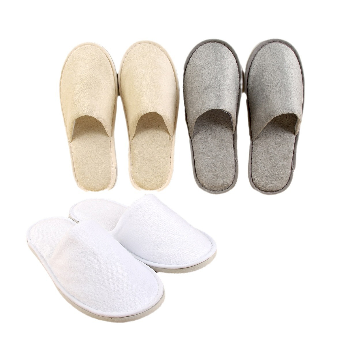 Custom logo Personalized Washable Disposable Customer Service Star Plush Spa Luxury Hotel slippers