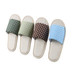 Custom Personalized Luxury Disposable linen-cotton Spa Slippers with Custom Logo Travel Guest Amenities for Hotel and Spa