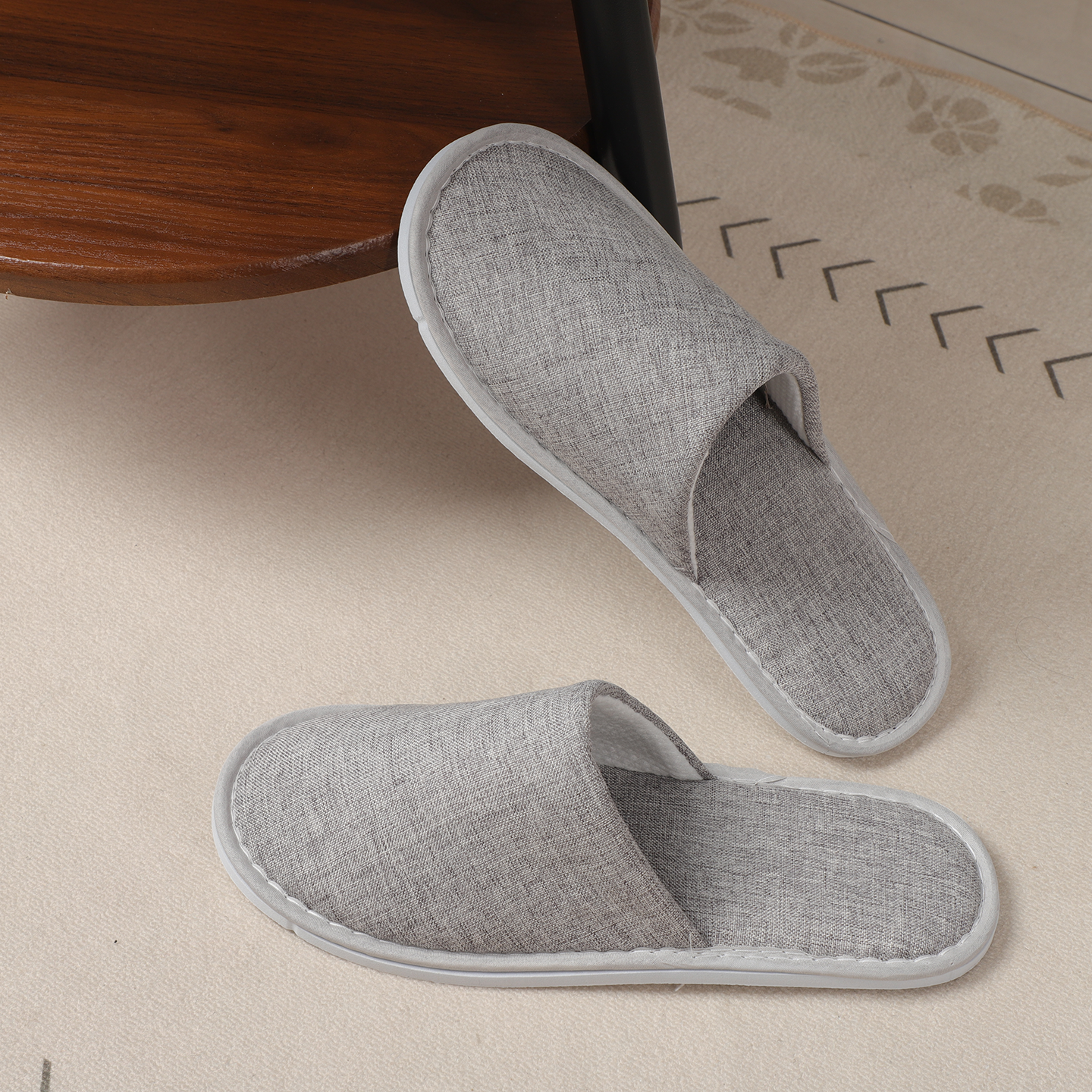 Custom Personalized Luxury Disposable Linen Spa Slippers Soft Travel Guest Amenities for Hotels and Spas with Custom Logo - Image 3