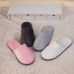 Hotel Distributor Custom Logo Personalized Washable Disposable Autumn and Winter Ultra-Soft Arctic Fleece Slippers