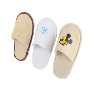 Custom Luxury Disposable Coral Fleece Spa Slippers with Personalized Logo Travel Guest Amenities for Hotel Spa