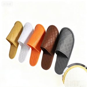Custom Personalized Luxury Disposable Polyester Spa Slippers with Custom Logo Travel Guest Amenities for Hotel and Spa