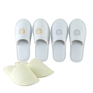 Custom Personalized Luxury Disposable Velvet Spa Slippers Soft Travel Guest Amenities for Hotels and Spas with Custom Logo
