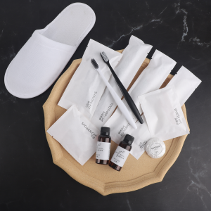 Eco Friendly White Paper Bag Disposable Dental Shaving Kit Soap and Shampoo Spa Travel Size Hotel Amenities Toiletries Sets