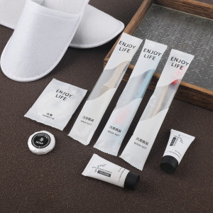 Custom Logo Disposable Soft Film Toothbrush and Toothpaste Set Black Hotel Amenities Toothbrushes Hotel Supplies