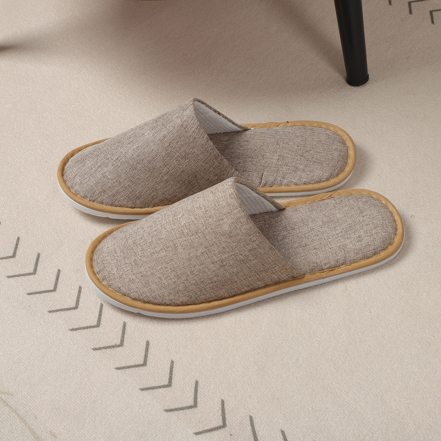 Custom Personalized Luxury Disposable Linen Spa Slippers Soft Travel Guest Amenities for Hotels and Spas with Custom Logo - Image 5