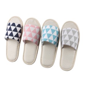 Custom Personalized Luxury Disposable Linen-cotton Spa Slippers with Custom Logo Travel Guest Amenities for Hotel and Spa