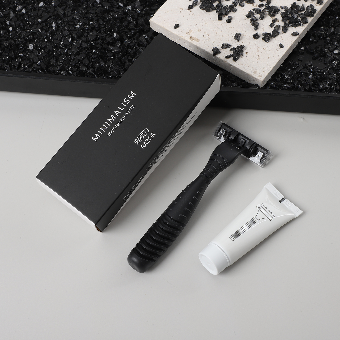 Custom Logo Disposable Toothbrush and Toothpaste Set Black and White Box Hotel Amenities Toothbrushes Hotel Supplies - Image 4