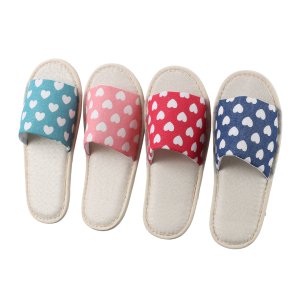 Custom Personalized Luxury Disposable Linen-cotton Spa Slippers with Custom Logo Travel Guest Amenities for Hotel and Spa