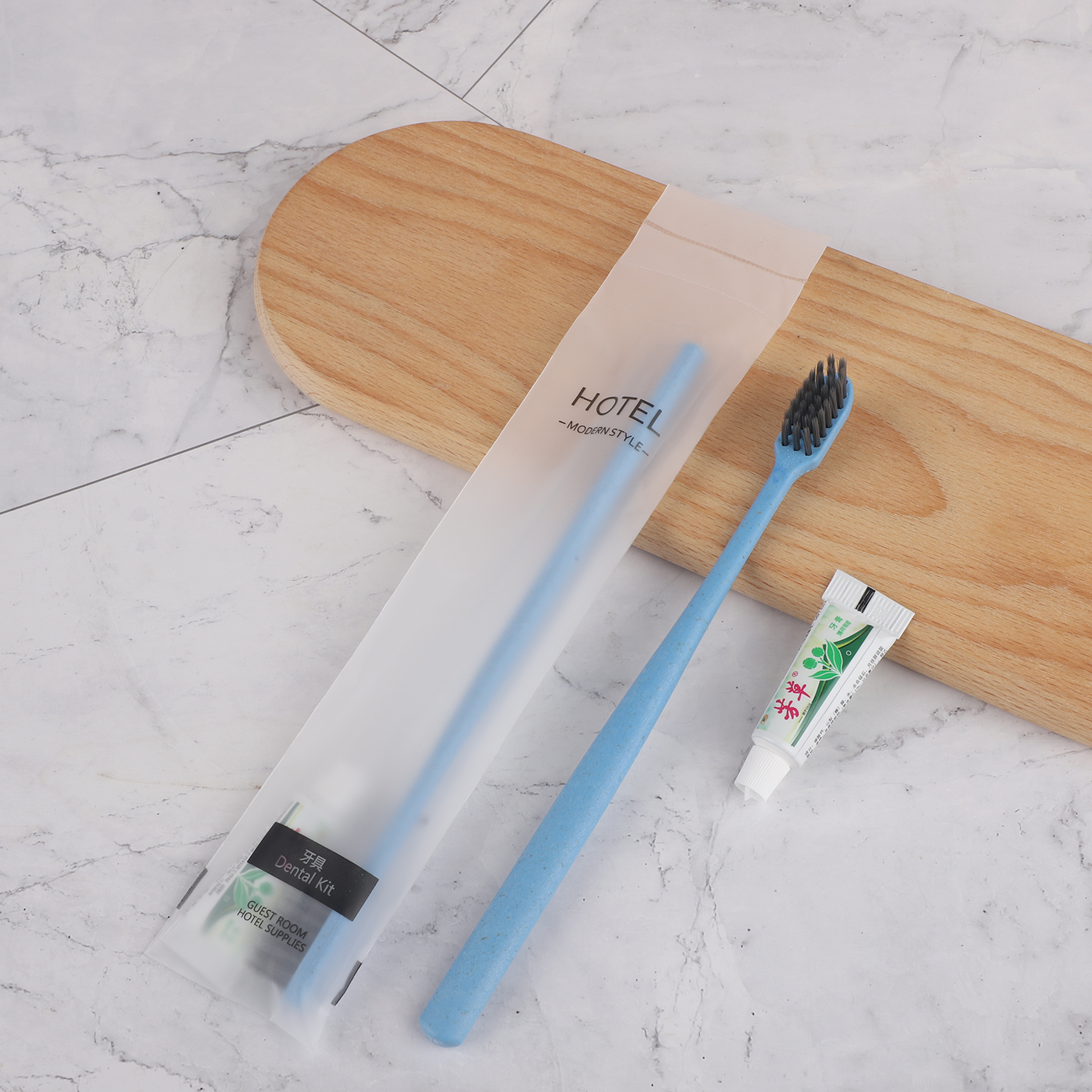 Convenience Hotel Guest Room Set Travel Toothbrushes and Toothpaste for Bathroom for Hotels - الصورة 3