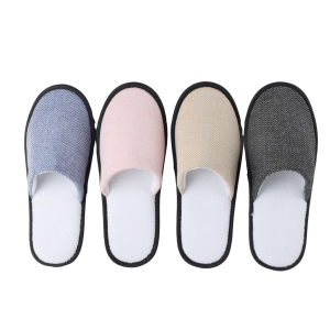 Custom Personalized Luxury Disposable Polyester Spa Slippers with Custom Logo Travel Guest Amenities for Hotel and Spa