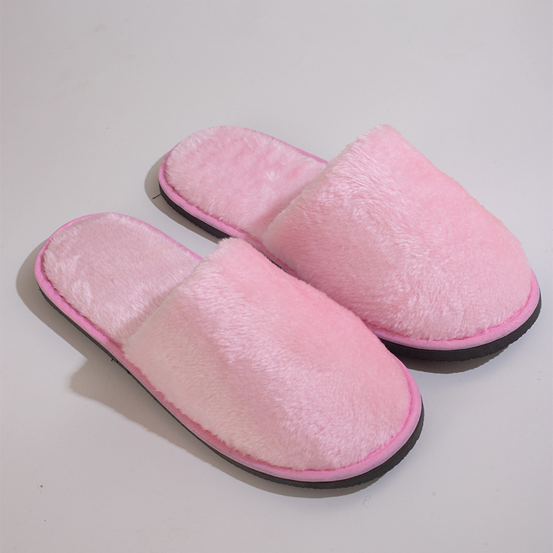 Hotel Distributor Custom Logo Personalized Washable Disposable Autumn and Winter Ultra-Soft Arctic Fleece Slippers - الصورة 2