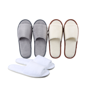 Custom Personalized Luxury Disposable Coral Fleece Spa Slippers with Custom Logo Travel Guest Amenities for Hotel and Spa