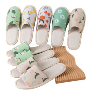 Disposable Hotel Supplier Customized Pastoral Fruit-style Slippers for Hotel and Spa Travel Guest Amenities