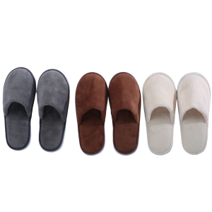 Custom Personalized Luxury Disposable Coral Fleece Spa Slippers with Custom Logo Travel Guest Amenities for Hotel and Spa