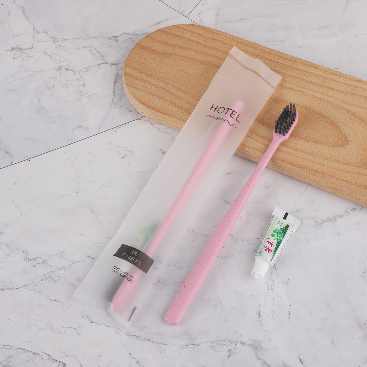 Convenience Hotel Guest Room Set Travel Toothbrushes and Toothpaste for Bathroom for Hotels - الصورة 4