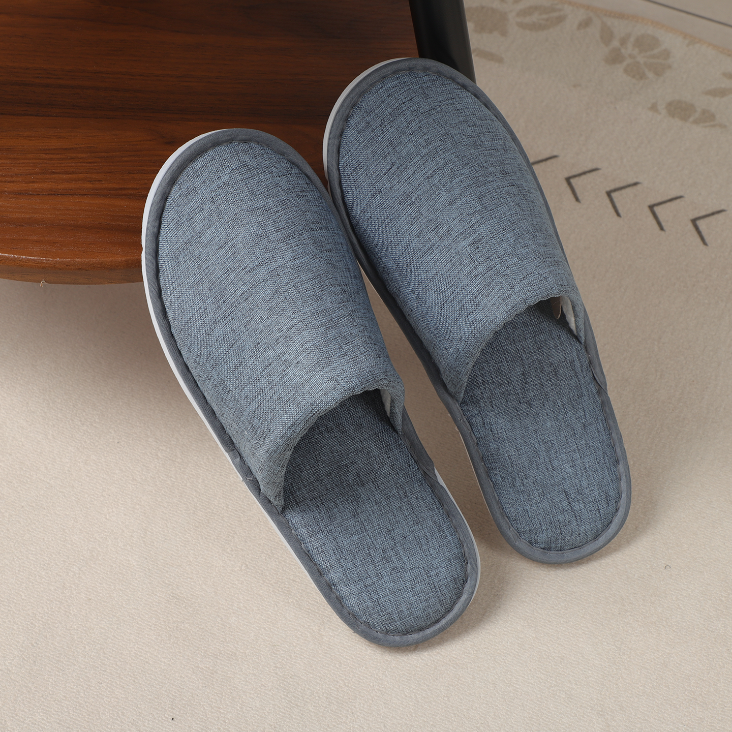 Custom Personalized Luxury Disposable Linen Spa Slippers Soft Travel Guest Amenities for Hotels and Spas with Custom Logo - Image 2