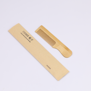 Biodegradable Eco-Friendly Bamboo Comb Individually Packed for Hotel Airbnb Resort Rental Fast Delivery Existing Neutral Stock