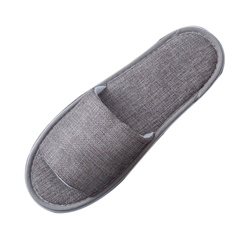 Hotel Supplier Custom Breathable Linen Hotel slippers Disposable Sandals Hotel Shoes for Men Women - Image 4