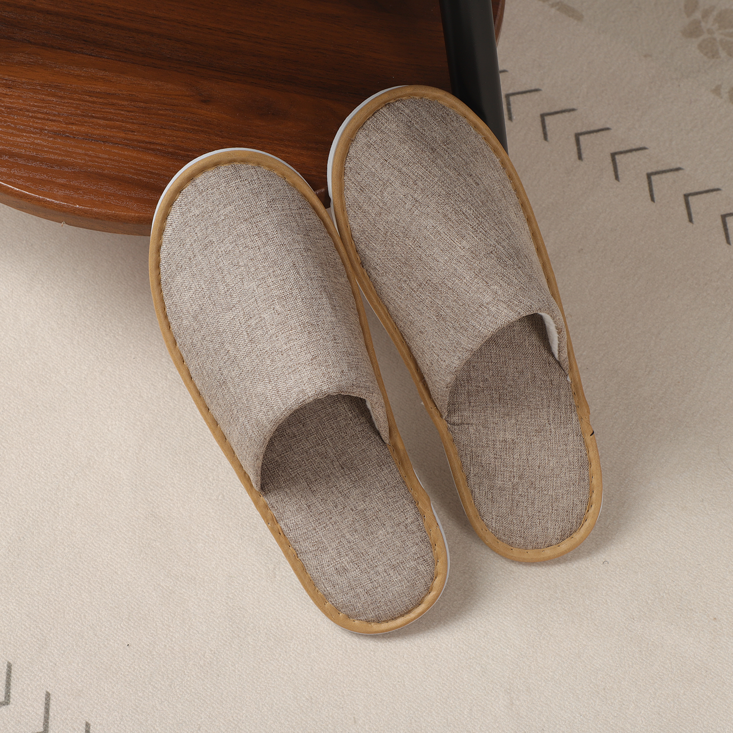 Custom Personalized Luxury Disposable Linen Spa Slippers Soft Travel Guest Amenities for Hotels and Spas with Custom Logo - Image 4