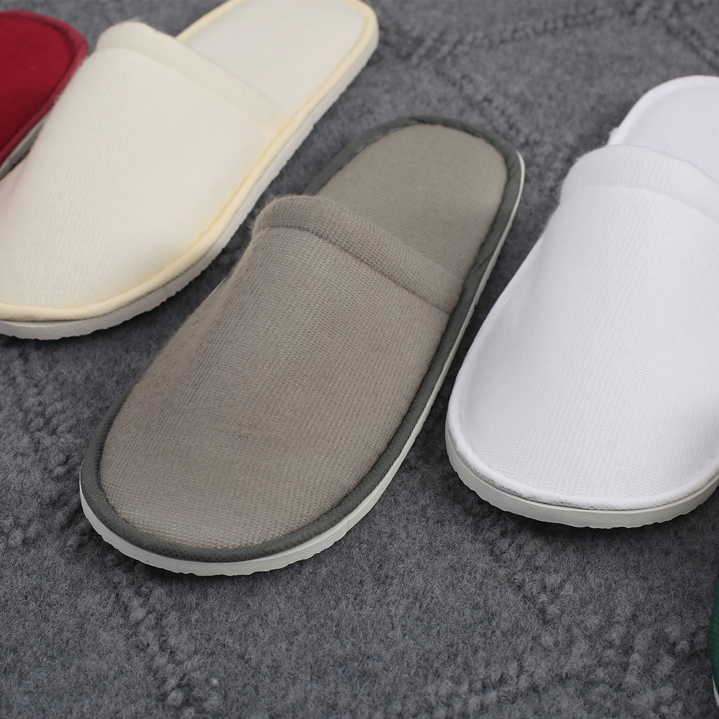 Custom Luxury Disposable Pulled Fabric Spa Slippers with Custom Logo Personalized Hotel Amenities for Spa Travel Guests - Imagem 2