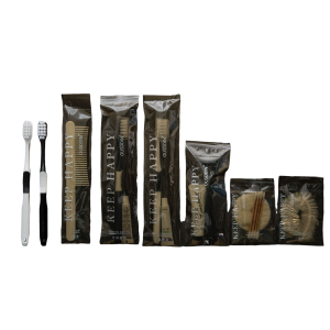 Custom Logo Disposable soft film Toothbrush and Toothpaste Set Black Hotel Amenities Toothbrushes Hotel Supplies