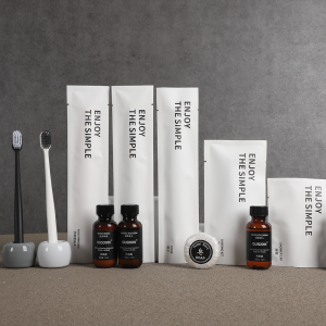 Custom Logo Disposable Soft Film Toothbrush and Toothpaste Set Black Hotel Amenities and Supplies